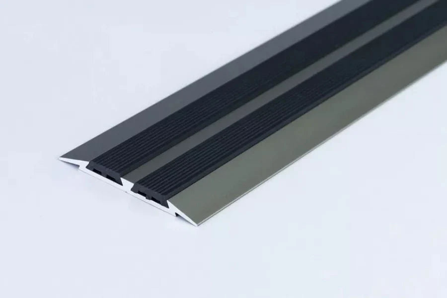 45mm Flat Aluminium Threshold Strip with Rubber (1m or 2m) – Silver, Gold, Champagne