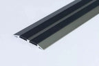 45mm Flat Aluminium Threshold Strip with Rubber (1m or 2m) – Silver, Gold, Champagne