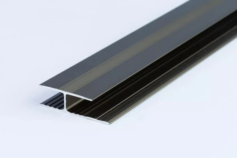 8mm Anodised Twin Grip Joining Strip, 1000mm Aluminium Floor Connection Trim for Laminate, Wood and Panels