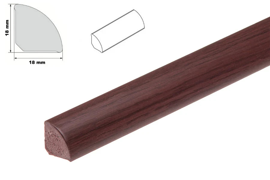 18mm UPVC Scotia Quadrant Beading, 1m or 2.5m Length Skirting Edge Trim in Multiple Colours