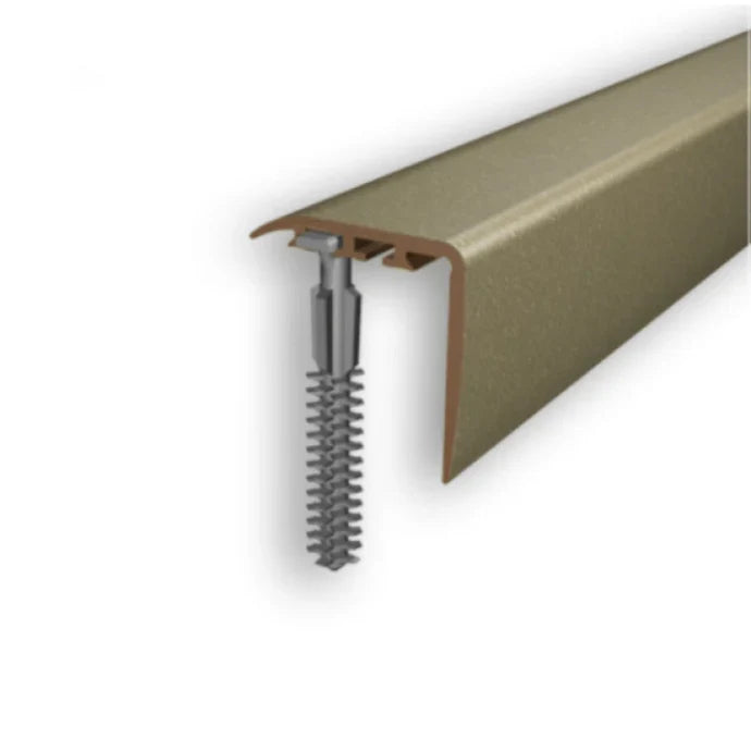 PVC Wood Effect Stair Edge Trim 25x25mm – Push-In Nosing for Laminate, Wood & Parquet