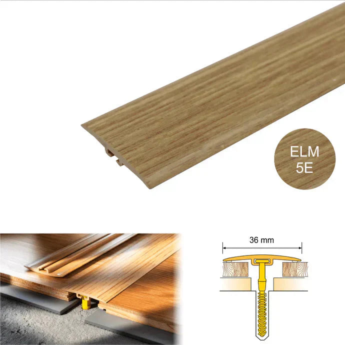 36mm PVC Wood Effect Flat Floor Threshold for Smooth Transitions