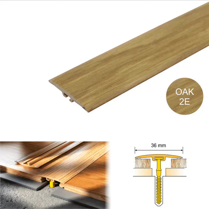 36mm PVC Wood Effect Flat Floor Threshold for Smooth Transitions