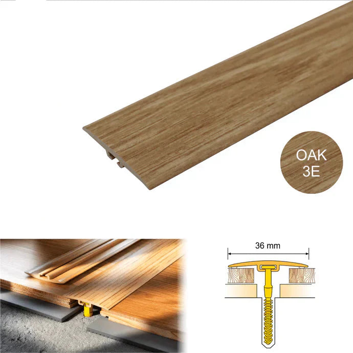 36mm PVC Wood Effect Flat Floor Threshold for Smooth Transitions