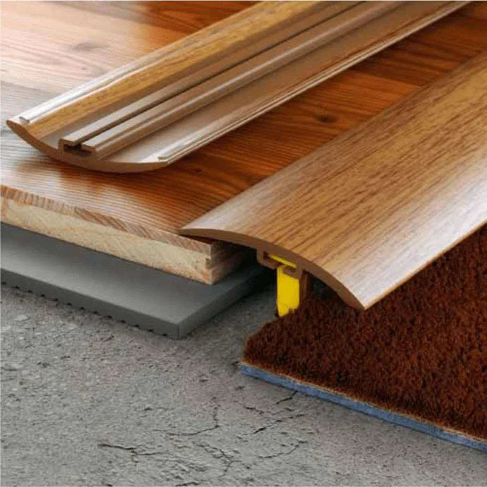 42mm PVC Wood Effect Floor Transition Strip with Hidden Fixing