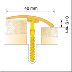 42mm PVC Wood Effect Floor Transition Strip with Hidden Fixing