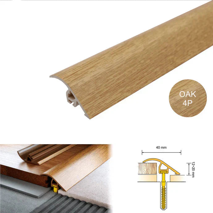 40mm PVC Wood Effect Floor Ramp Threshold for Uneven Surfaces