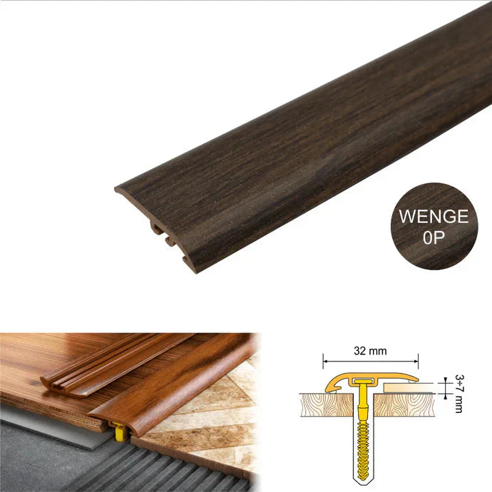 32mm PVC Wood Effect Ramp Door Threshold for Uneven Flooring