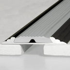 50mm Flat Aluminium Threshold Strip with Anti-Slip Rubber Insert for Floors and Stairs
