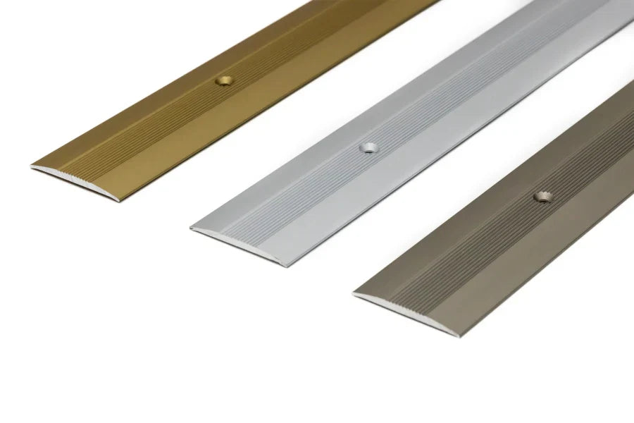 38mm Anodised Aluminium Floor Threshold Strip (1m or 2m) – Screw-Fix in Silver, Gold or Champagne