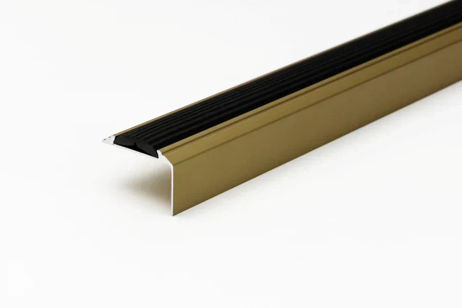 Anodised Aluminium Stair Nosing with Anti-Slip Rubber – 46mm x 30mm – 1.2m & 2.4m Lengths