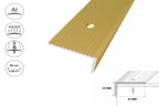 40mm x 20mm Anodised Aluminium Stair Nosing with Wide Anti-Slip Grooved Surface