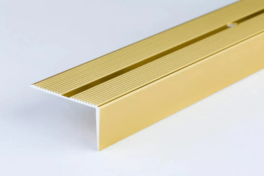 40mm x 20mm Anodised Aluminium Stair Nosing with Grooved Anti-Slip – 1m & 2m Lengths