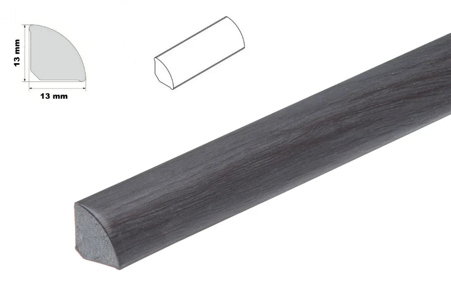 13mm UPVC Scotia Quadrant Trim, 1m or 2.5m Skirting Edge Beading