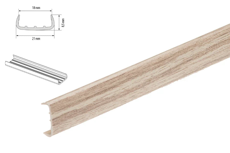 PVC U-Section Edge Trim for 18mm Panels – Furniture Board Cover in 1 m & 2.5 m