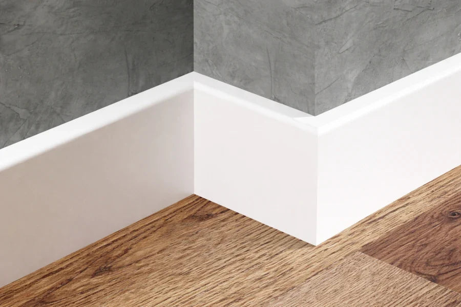 Modern Wall to Floor PVC Skirting Trim 80mm Height – 2.2m Length in Neutral Colours