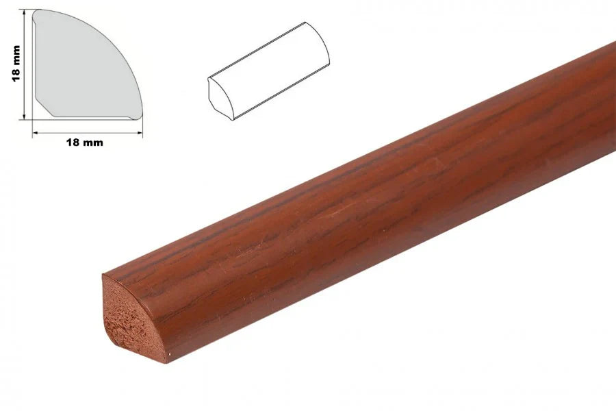 18mm UPVC Scotia Quadrant Beading, 1m or 2.5m Length Skirting Edge Trim in Multiple Colours