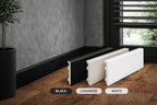 Modern Wall to Floor PVC Skirting Trim 80mm Height – 2.2m Length in Neutral Colours