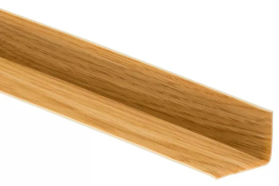 Wood-Effect Flexible PVC Skirting Trim with Self-Adhesive Backing (28 x 24mm) —  5m Roll for Floor & Wall Edges