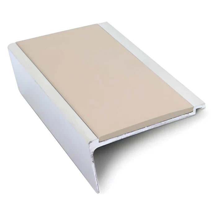 Heavy Duty Aluminium Stair Nosing 63 × 32mm Rakeback Profile with Anti-Slip Edge Trim