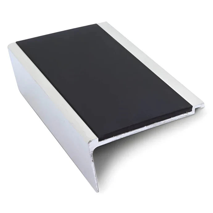 Heavy Duty Aluminium Stair Nosing 63 × 32mm Rakeback Profile with Anti-Slip Edge Trim