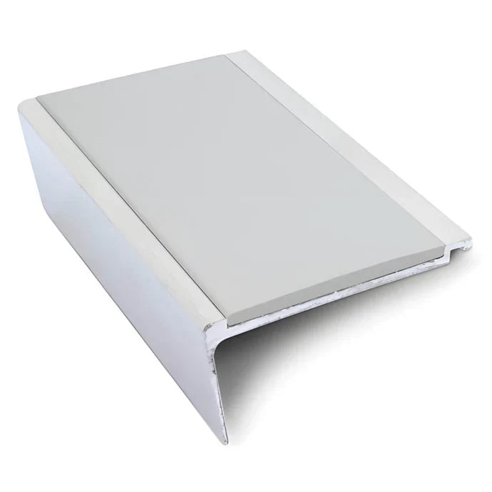 Heavy Duty Aluminium Stair Nosing 63 × 32mm Rakeback Profile with Anti-Slip Edge Trim
