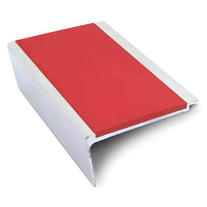 Heavy Duty Aluminium Stair Nosing 63 × 32mm Rakeback Profile with Anti-Slip Edge Trim