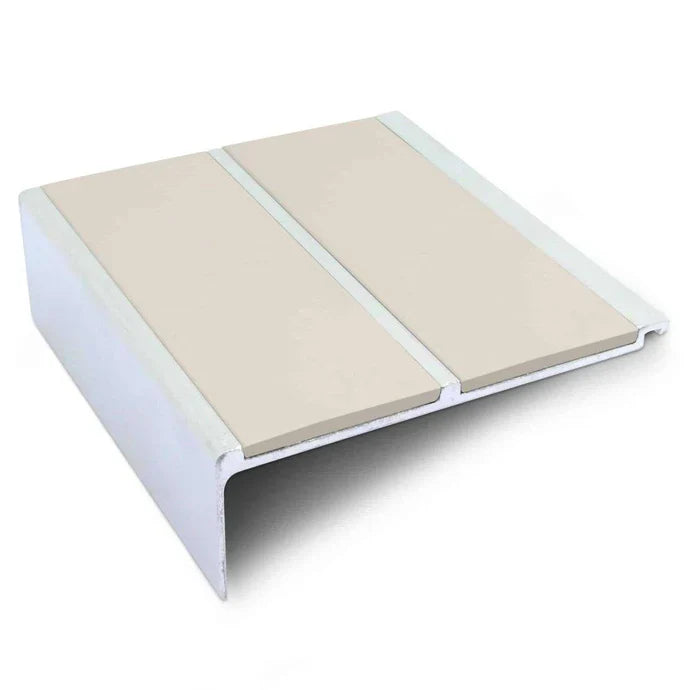 Aluminium Non Slip Stair Nosing 91 × 32mm with Dual PVC Grip Inserts