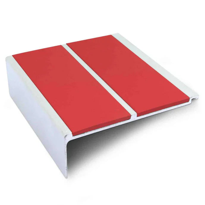 Aluminium Non Slip Stair Nosing 91 × 32mm with Dual PVC Grip Inserts