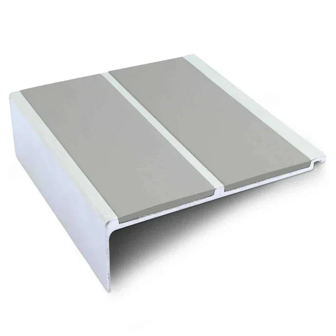 Aluminium Non Slip Stair Nosing 91 × 32mm with Dual PVC Grip Inserts