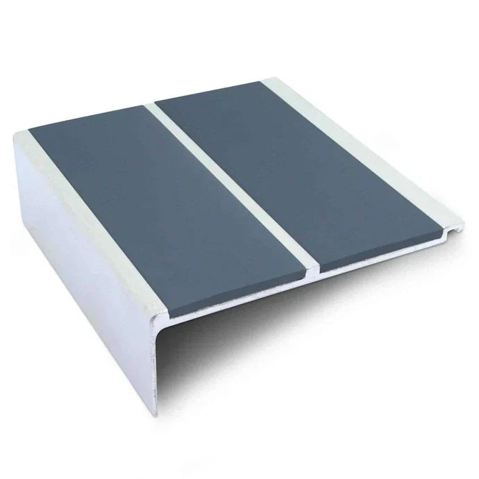 Aluminium Non Slip Stair Nosing 91 × 32mm with Dual PVC Grip Inserts