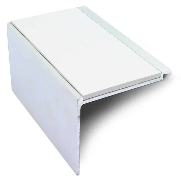 60 x 55mm Straight-Edge Aluminium Stair Nosing with Anti-Slip Insert