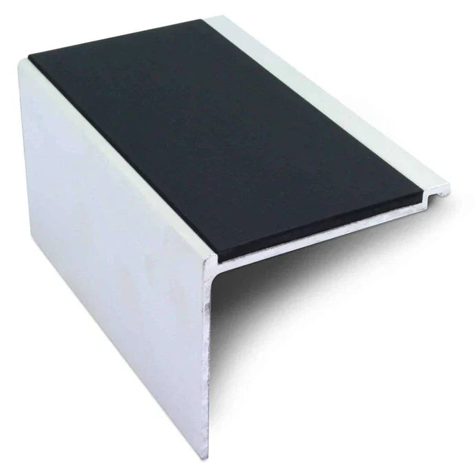 60 x 55mm Straight-Edge Aluminium Stair Nosing with Anti-Slip Insert