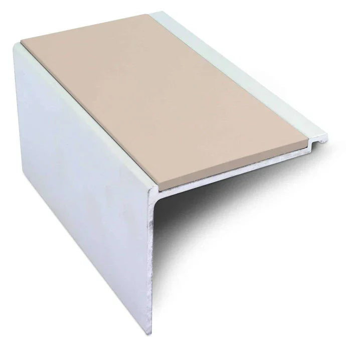 60 x 55mm Straight-Edge Aluminium Stair Nosing with Anti-Slip Insert