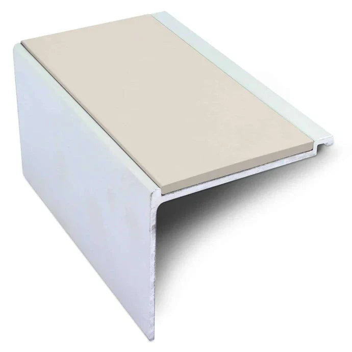 60 x 55mm Straight-Edge Aluminium Stair Nosing with Anti-Slip Insert