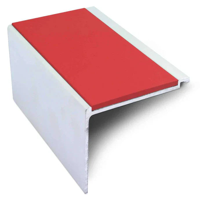 60 x 55mm Straight-Edge Aluminium Stair Nosing with Anti-Slip Insert