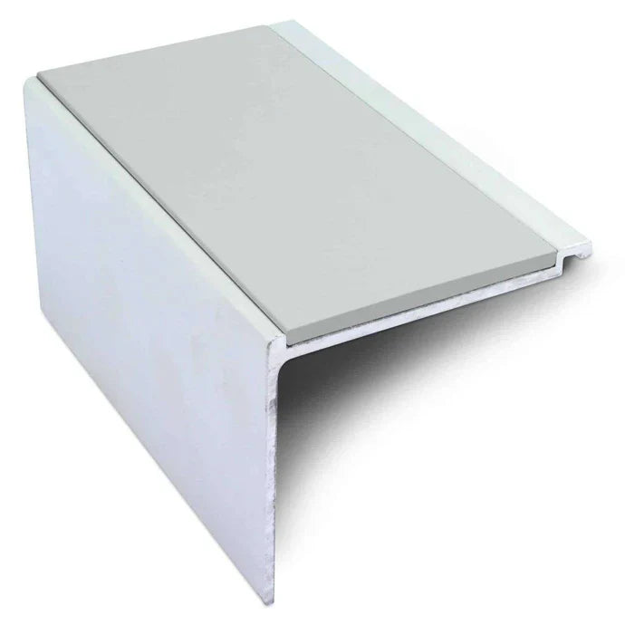 60 x 55mm Straight-Edge Aluminium Stair Nosing with Anti-Slip Insert