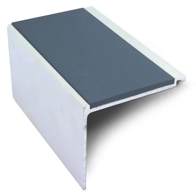 60 x 55mm Straight-Edge Aluminium Stair Nosing with Anti-Slip Insert