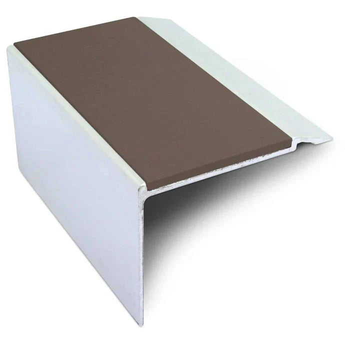 72 x 55mm Aluminium Stair Edge with Non-Slip Grip for High-Traffic Areas