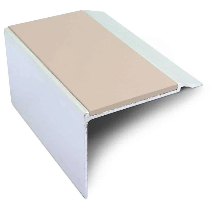 72 x 55mm Aluminium Stair Edge with Non-Slip Grip for High-Traffic Areas