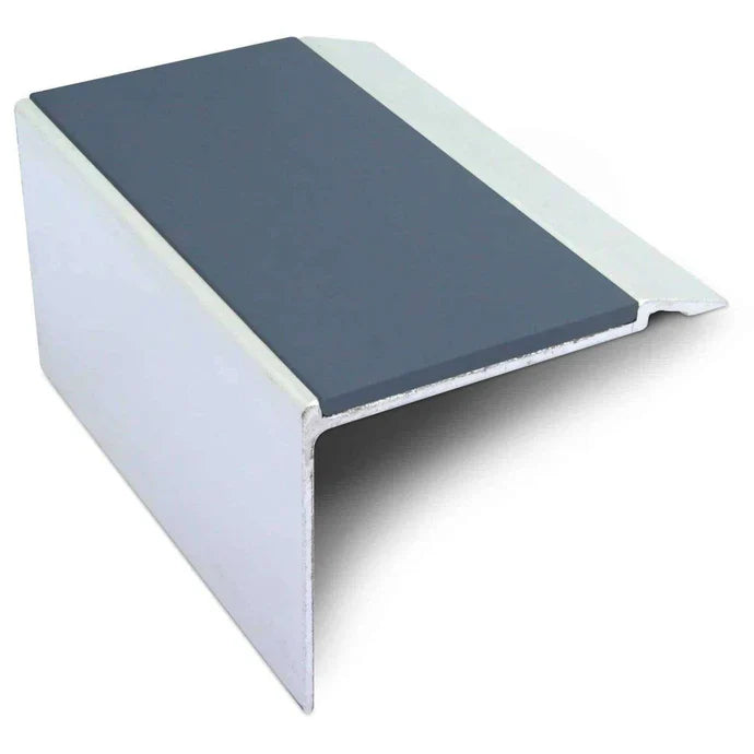 72 x 55mm Aluminium Stair Edge with Non-Slip Grip for High-Traffic Areas