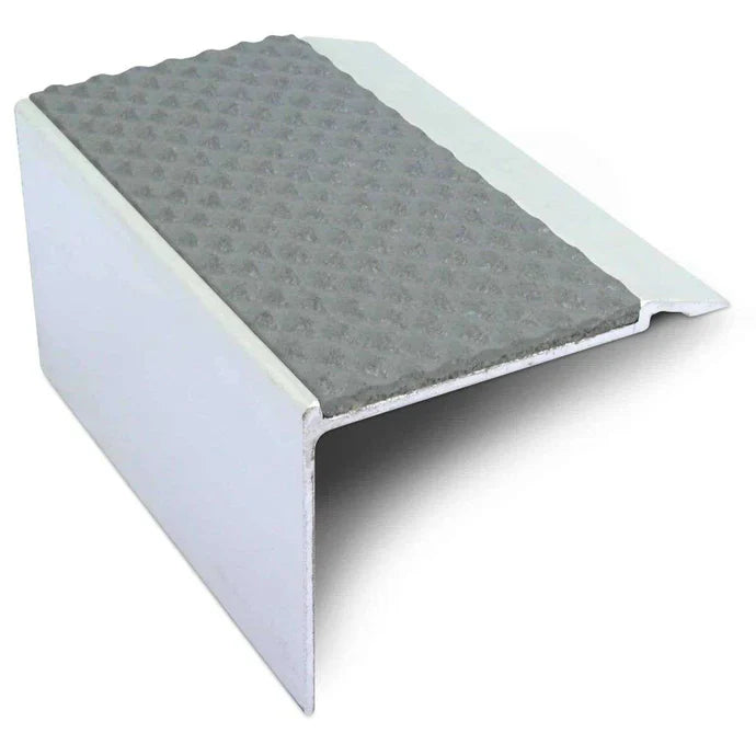 72 x 55mm Aluminium Non Slip Stair Edge Profile with Tredsafe Non-Slip Insert