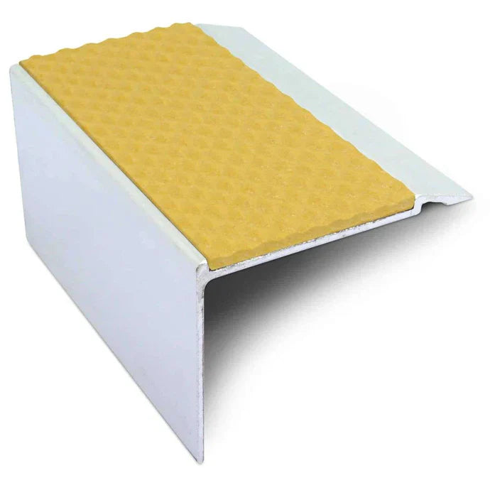 72 x 55mm Aluminium Non Slip Stair Edge Profile with Tredsafe Non-Slip Insert