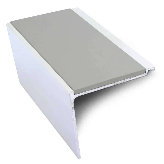 60 x 55mm Heavy Duty Aluminium Rakeback Stair Nosing with Anti-Slip Surface