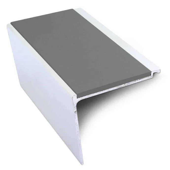 60 x 55mm Heavy Duty Aluminium Rakeback Stair Nosing with Anti-Slip Surface
