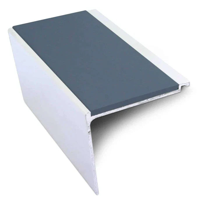 60 x 55mm Heavy Duty Aluminium Rakeback Stair Nosing with Anti-Slip Surface