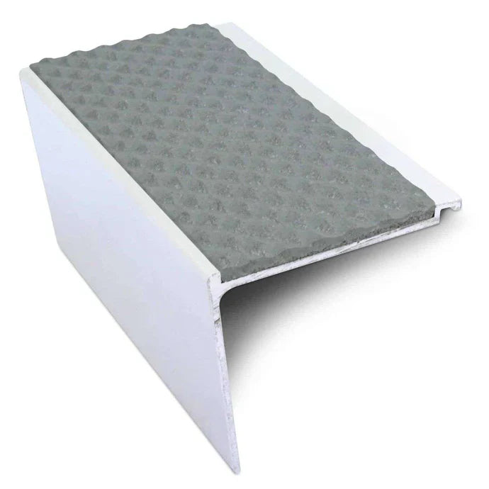 60 x 55mm Heavy Duty Aluminium Rakeback Stair Nosing with Tredsafe Non-Slip Insert