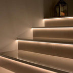 2.8m Tile-In LED Stair Nosing in Matt Silver Aluminium, 9mm or 11mm Depth with Frosted Diffuser