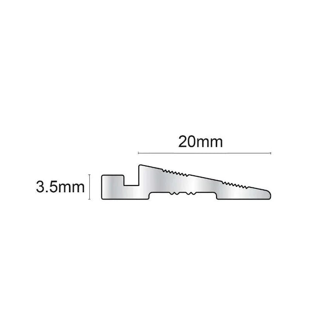 20 x 3.5mm Aluminium Clip Ramp Transition Trim – 3.22m Length