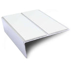Rakeback Stair Nosing 85 x 32mm in Anodised Aluminium with Two Non Slip PVC Insert Strips